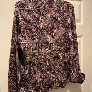 Chaps Paisley Blouse - Red and Black